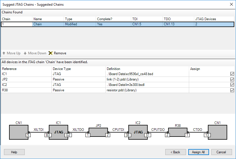 XJDeveloper Suggest JTAG Chains